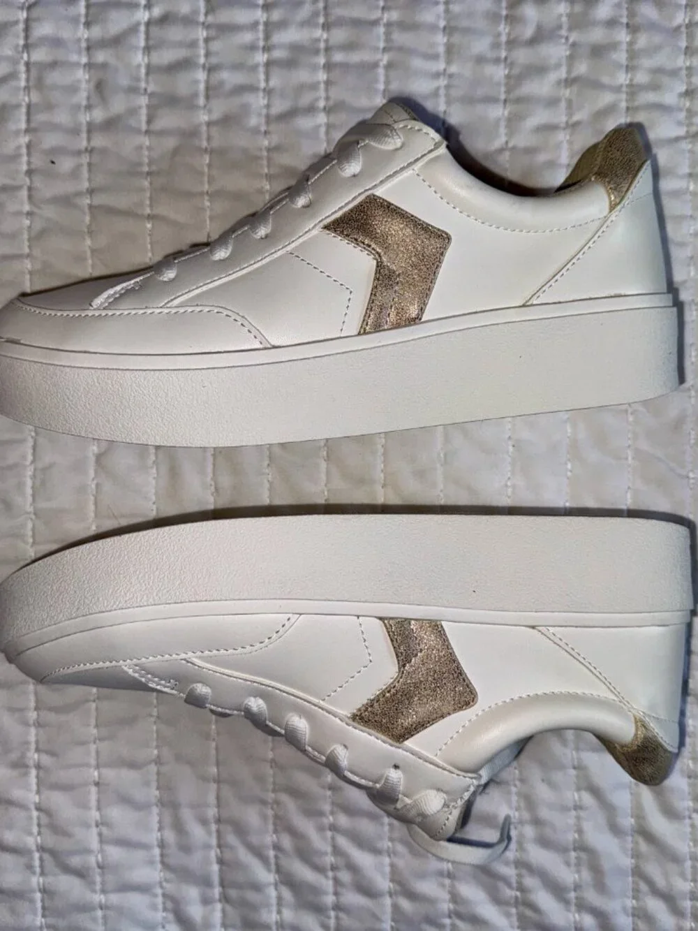 Dr. Scholl’s Madison Lace Sneakers White Gold Women’s Size 8M New in Box - Picture 3 of 8